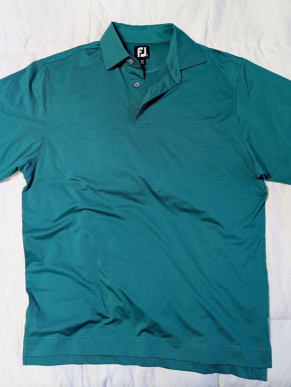 FootJoy Polo Shirt Mens Medium Green Solid Stretch Short Sleeve